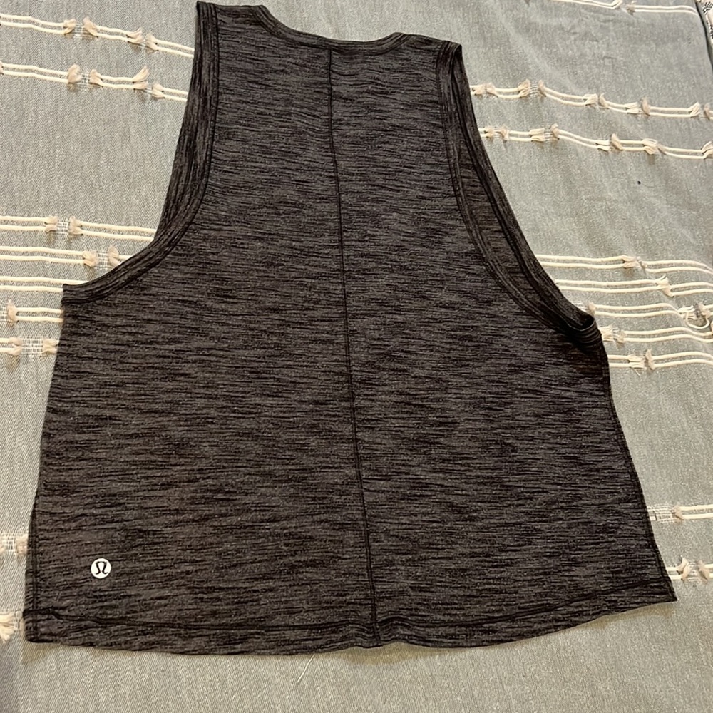 Black and gray LuluLemon muscle tank